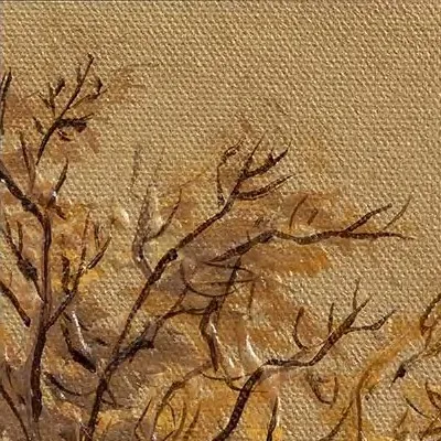 Small Autumn Tree Print in Ornate Gold Frame, 38 x 45 cm — detail