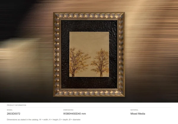 Small Autumn Tree Print in Ornate Gold Frame, 38 x 45 cm — dimensions