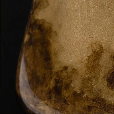 Small Amber Stone in Black Mount and Bamboo Frame, 35 x 40 — detail