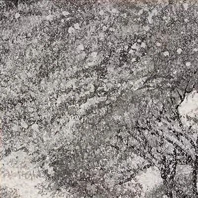 Monochrome Forest Painting in Ornate Gold Frame, 95 x 120 cm — detail