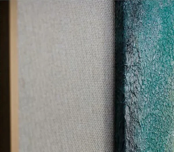 Teal Forest Wash Painting in Slim Frame, 130 x 165 cm — detail
