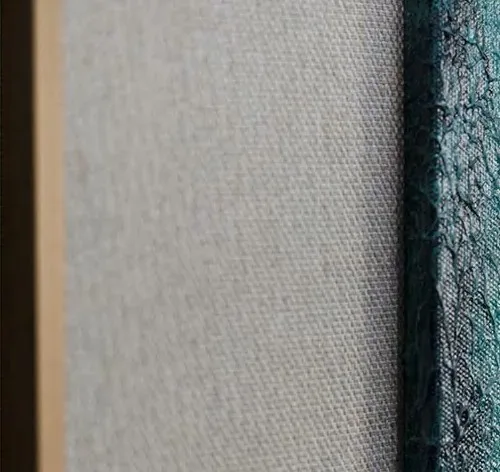 Teal Forest Wash Painting in Slim Frame, 130 x 165 cm — detail