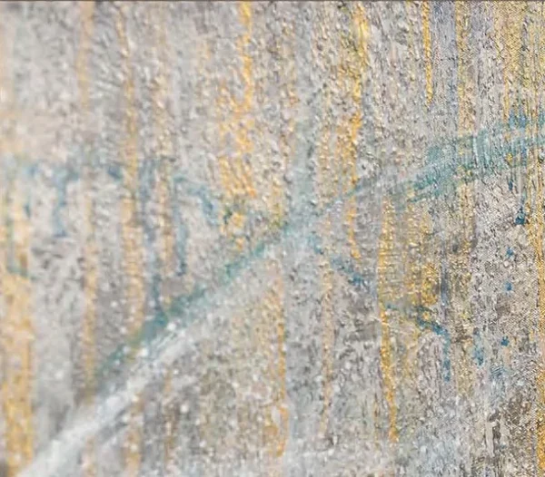 Wide Silver and Gold Rain Painting, 170 x 90 cm in silver — detail