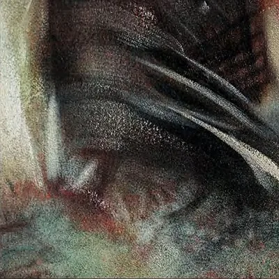 Multicolour Cosmic Painting in Black Frame, 135 x 170 cm — detail