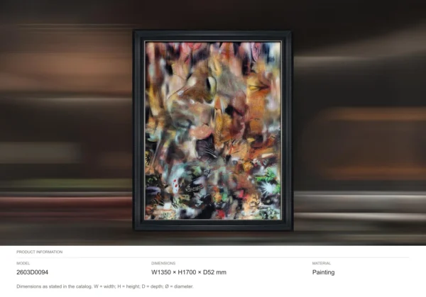 Multicolour Cosmic Painting in Black Frame, 135 x 170 cm — dimensions