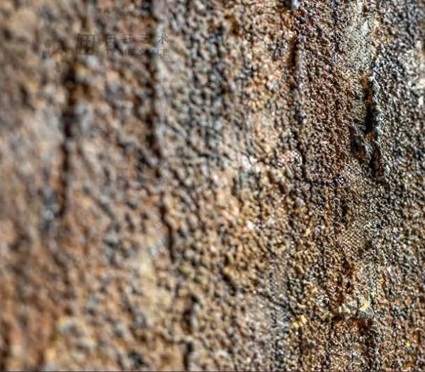 Peeling Stone Texture Painting in Black Frame, 120 x 120 cm — detail