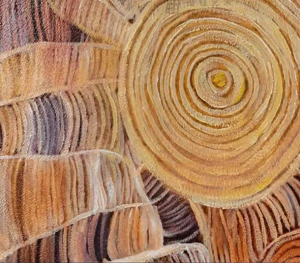 Rust Fragment Collage in Black Frame, 100 x 140 cm — detail