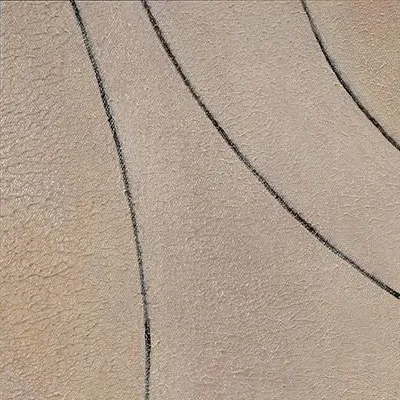 Tan Cut-Out Shapes on Cream in Black Frame, 100 x 85 cm — detail