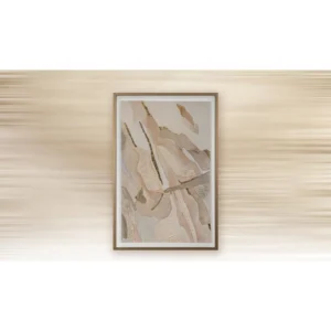Blush Marquetry Abstract in Slim Frame, 40 x 60 cm — in a room setting