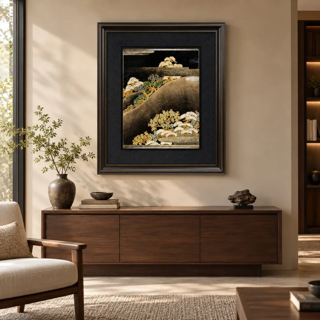Mother of Pearl Landscape in black — front view