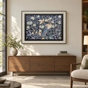 Mother of Pearl Garden Lacquer Panel in black — front view