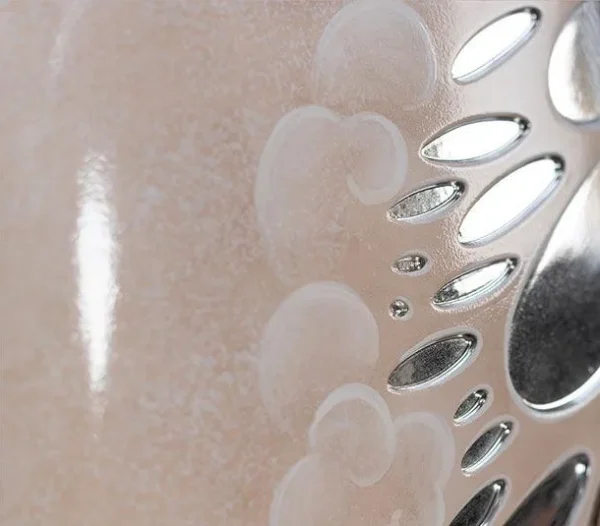 Oval Fibreglass Dish in rose stone — detail