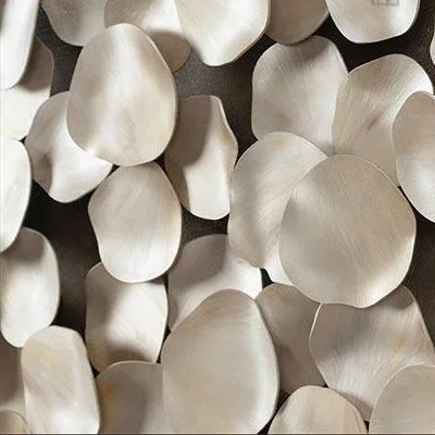 Cream Disc Cluster Relief in Slim Frame, 100 x 100 cm — detail