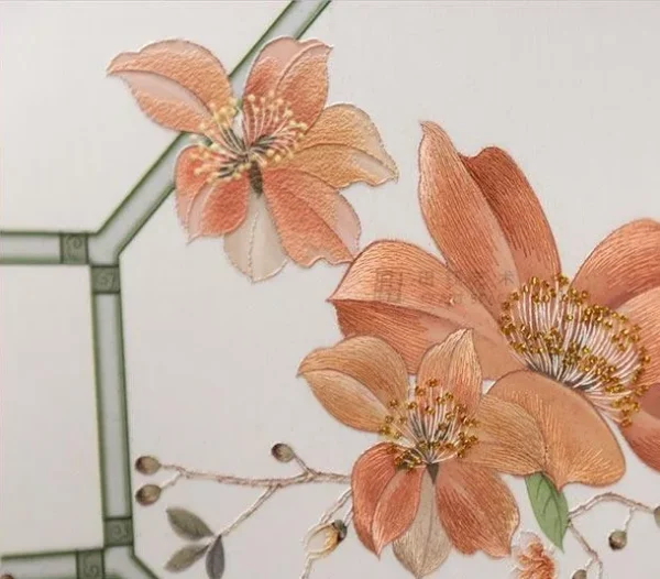 Wide Lattice and Maple Leaf Panel in oatmeal — detail