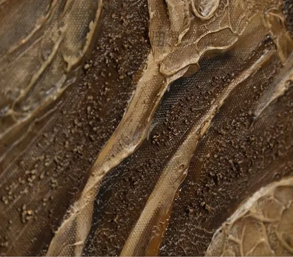 Small Bronze Motif in Layered Silver and Black Frame, 60 x — detail