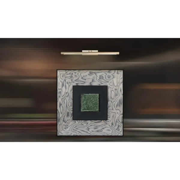 Green Tile in Marbled Wood Frame with Picture Light, 80 x — in a room setting