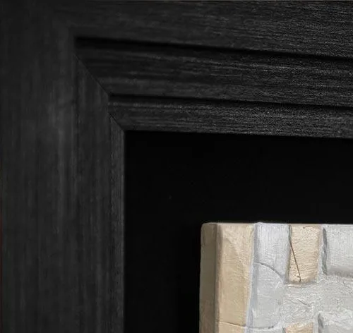 Small Torn Paper Strips in Black Frame, 40 x 40 cm — detail