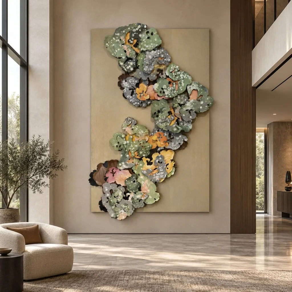 Tall Coral Cluster Relief in olive — front view