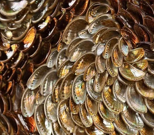 Tall Feathered Swirl Relief in Bronze and Cream, 90 x 180 cm — detail