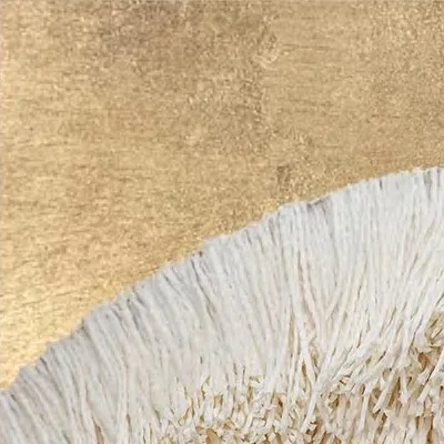 White Moon on Gold Leaf in Black Frame, 90 x 90 cm — detail