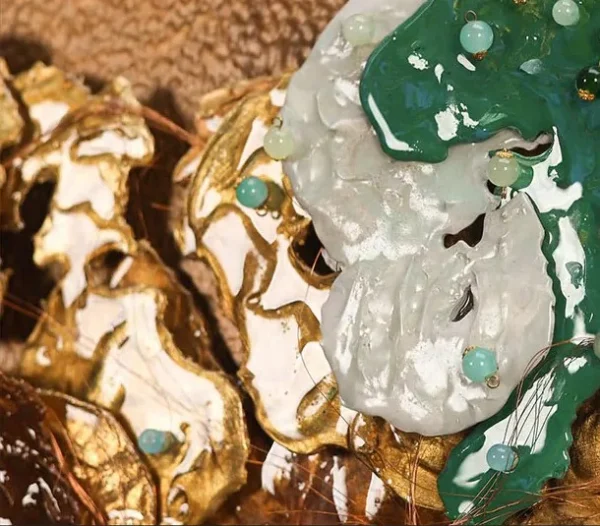 Coral Cluster Relief on Copper, 120 x 150 cm in bronze — detail