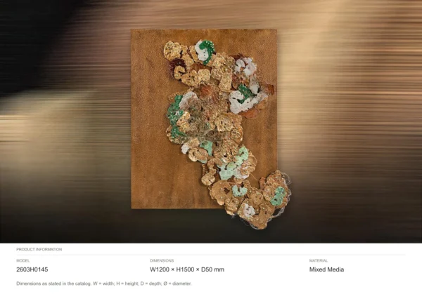 Coral Cluster Relief on Copper, 120 x 150 cm in bronze — dimensions