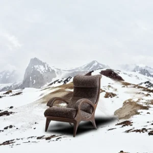 Mocha Chair in performance fabric — front view