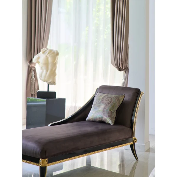 Lavender Leather Diamond-Stitched Bed with Nightstands in plum — in a room setting