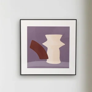 Abstract Vessel Framed Print in plum — front view
