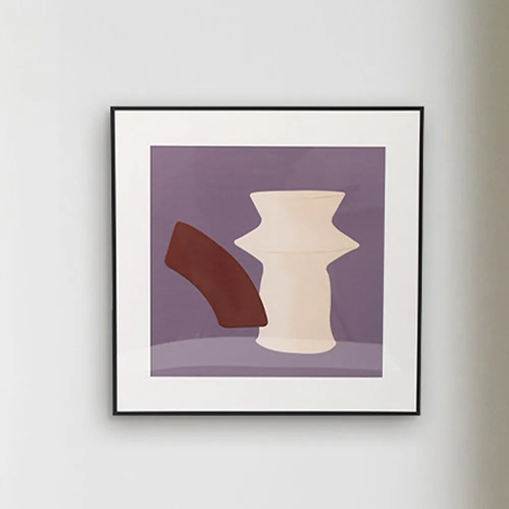 Abstract Vessel Framed Print in plum — front view