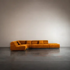 Mid-century Performance fabric Modular Sofa in performance fabric — front view