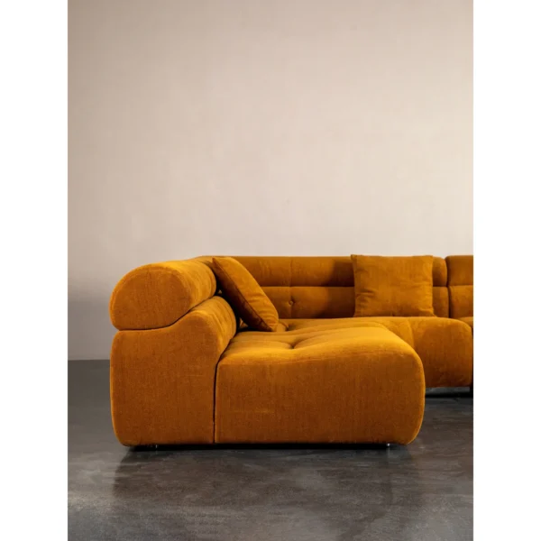 Caramel Cloud Modular Sofa in rust — in a room setting