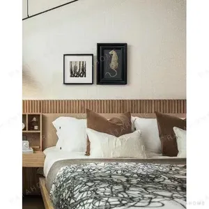 Bedroom Wall Art Set of 2 in Black Frames — in a room setting