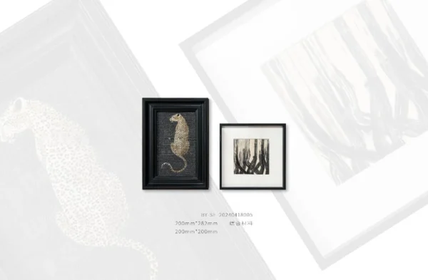 Bedroom Wall Art Set of 2 in Black Frames — in a room setting