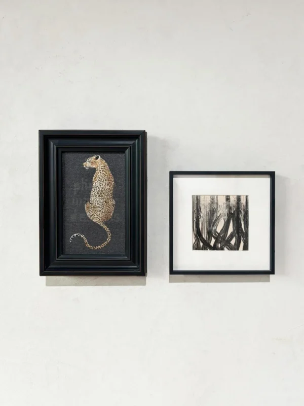 Bedroom Wall Art Set of 2 in Black Frames — in a room setting