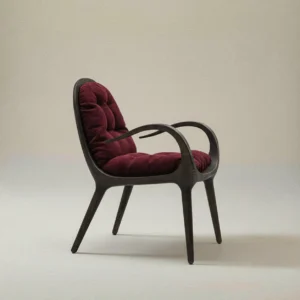Luna Bent Black Wood Lounge Chair in black — front view