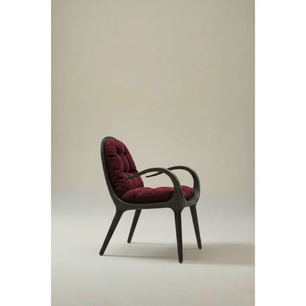 Luna Bent Black Wood Lounge Chair in black — in a room setting