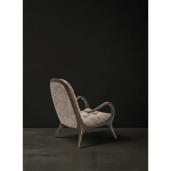 Luna Bent Black Wood Lounge Chair in black — in a room setting