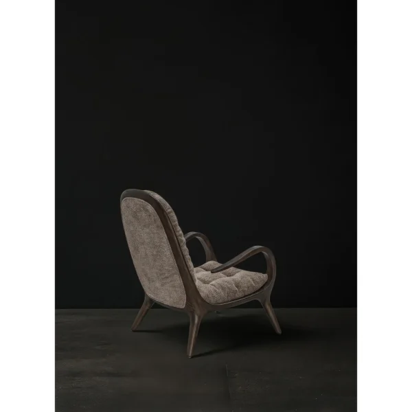 Luna Bent Black Wood Lounge Chair in black — in a room setting