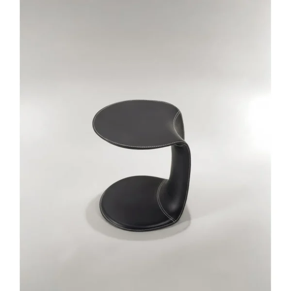 Mocha Wing Cantilever Side Table in Glossy Yellow — in a room setting