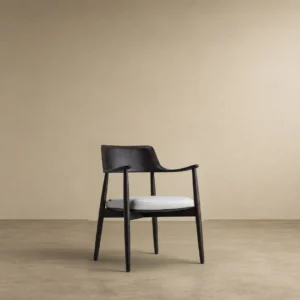 Moma Black Solid Wood Armchair in black — front view