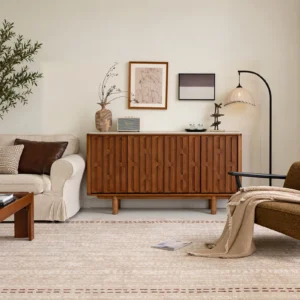 Mountain Ridge Walnut Sideboard with Fluted Doors in walnut — front view