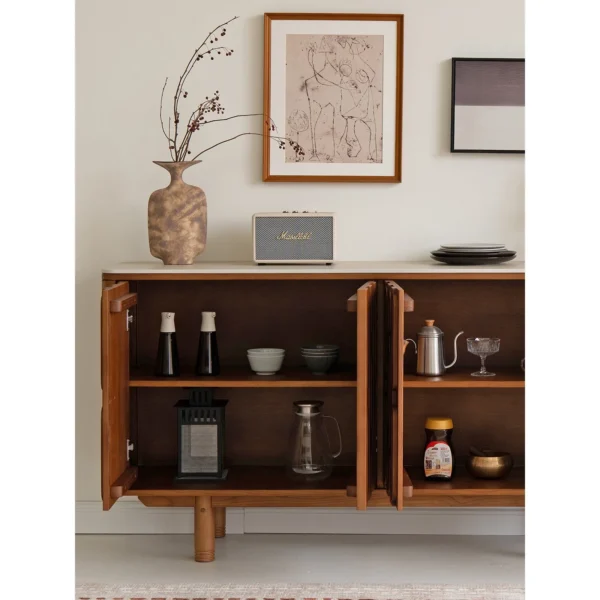 Mountain Ridge Walnut Sideboard with Fluted Doors in walnut — in a room setting