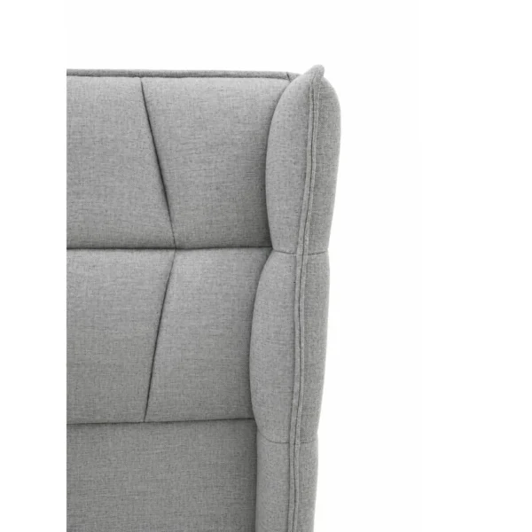 Sectioned Headboard Bed with Winged Sides in slate — in a room setting
