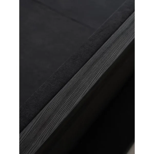 Black Linen Sofa with Loose Cushions in black — in a room setting