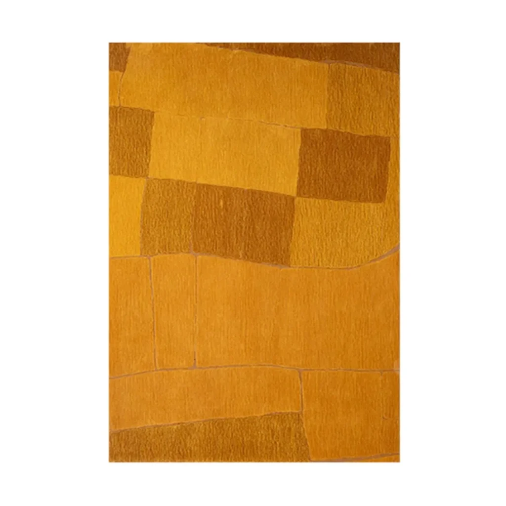 Mustard Block Texture Rug in mustard — front view