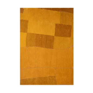Mustard Block Texture Rug in mustard — front view