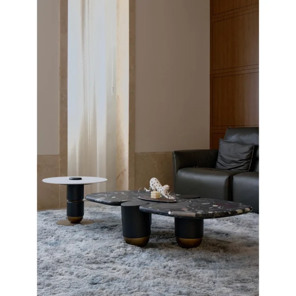 Moonlit Stars Marble Cloud Coffee Table in black — in a room setting