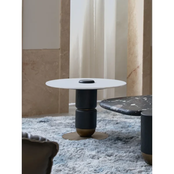 Moonlit Stars Marble Cloud Coffee Table in black — in a room setting