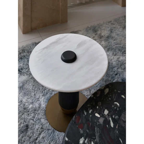 Moonlit Stars Marble Cloud Coffee Table in black — in a room setting